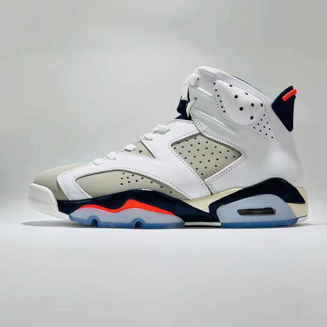 Nike Air Jordan 6 Retro "Tinker" White Obsidian Infrared 23 Neutral Grey Men's Basketball Shoes 384664-104