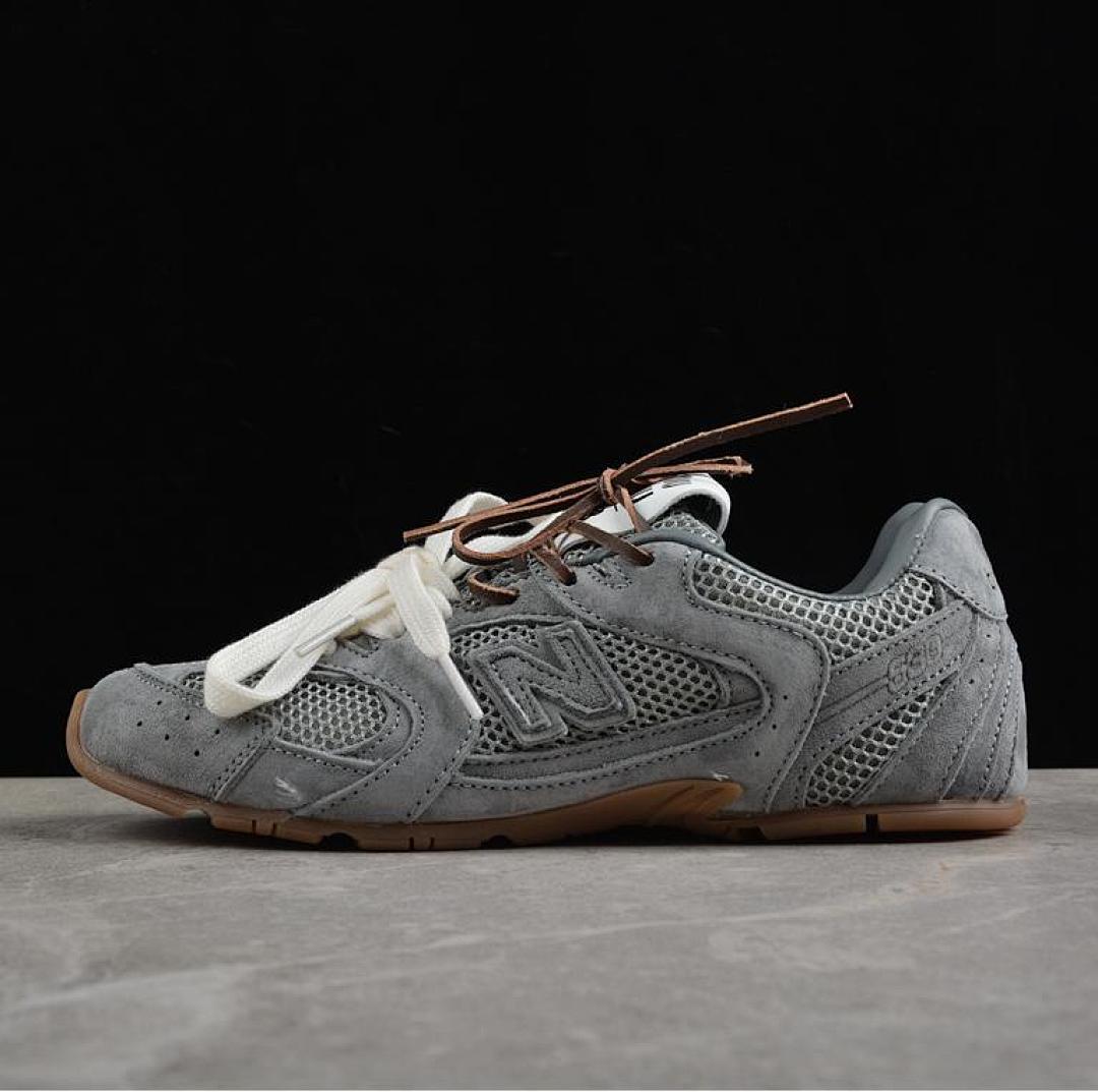 New Balance 610 Grey Suede Mesh Lifestyle Sneakers Gum Sole