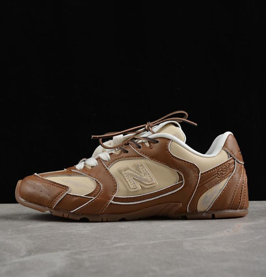 New Balance 690 Brown Cream Tan Retro Running Lifestyle Sneakers Shoes Men Women