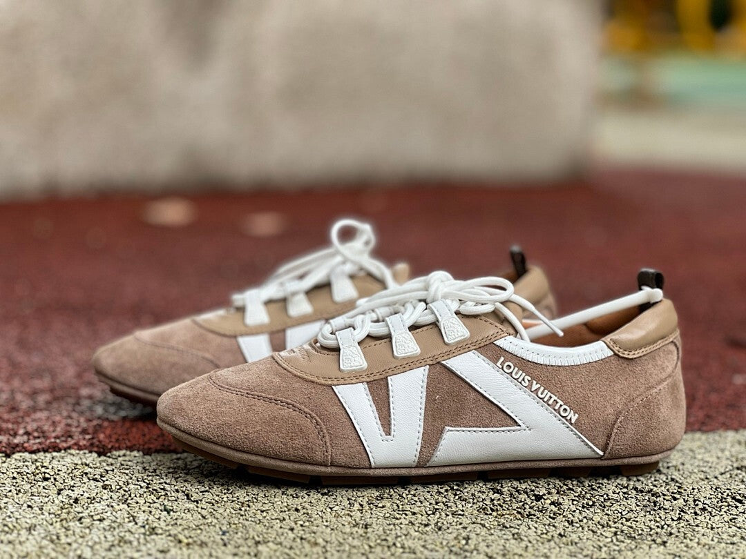 Louis Vuitton Run Away Sneaker Suede and Leather Brown White