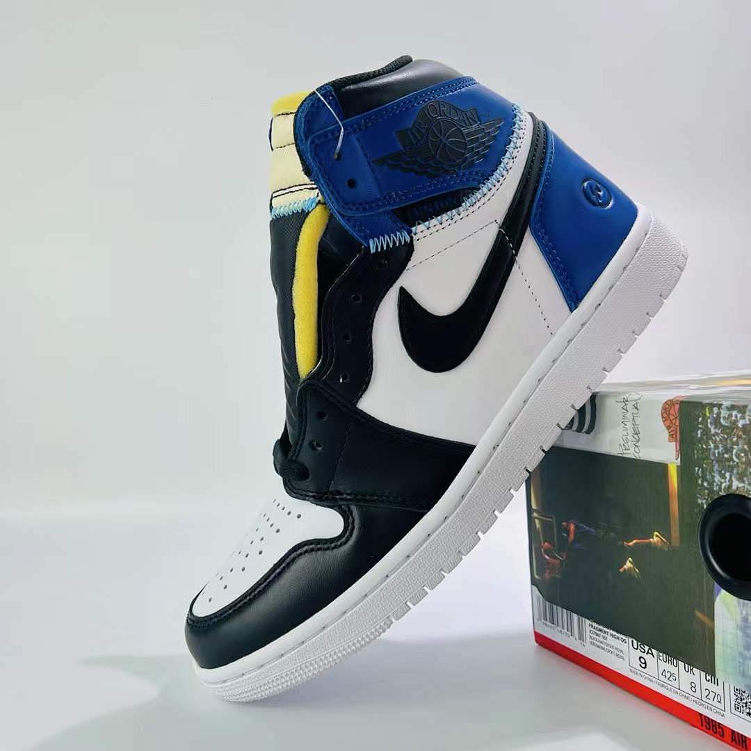 Nike SB Air Jordan 1 Retro High OG Defiant "LA to Chicago" Black White Royal Blue Yellow Sneakers CD6571-045 Men's Lifestyle Shoes