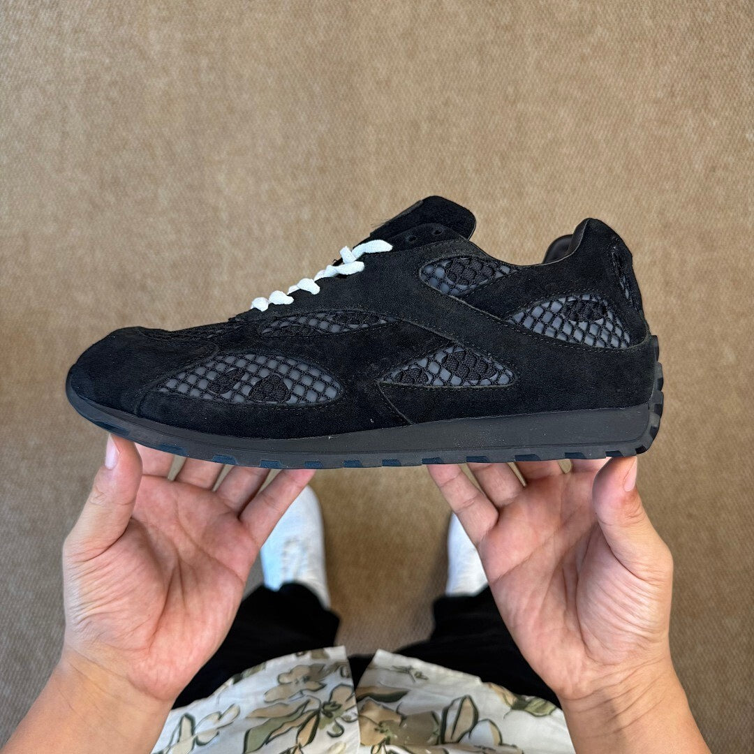 Visvim Skagway Lo-Folk Black Suede Crochet
