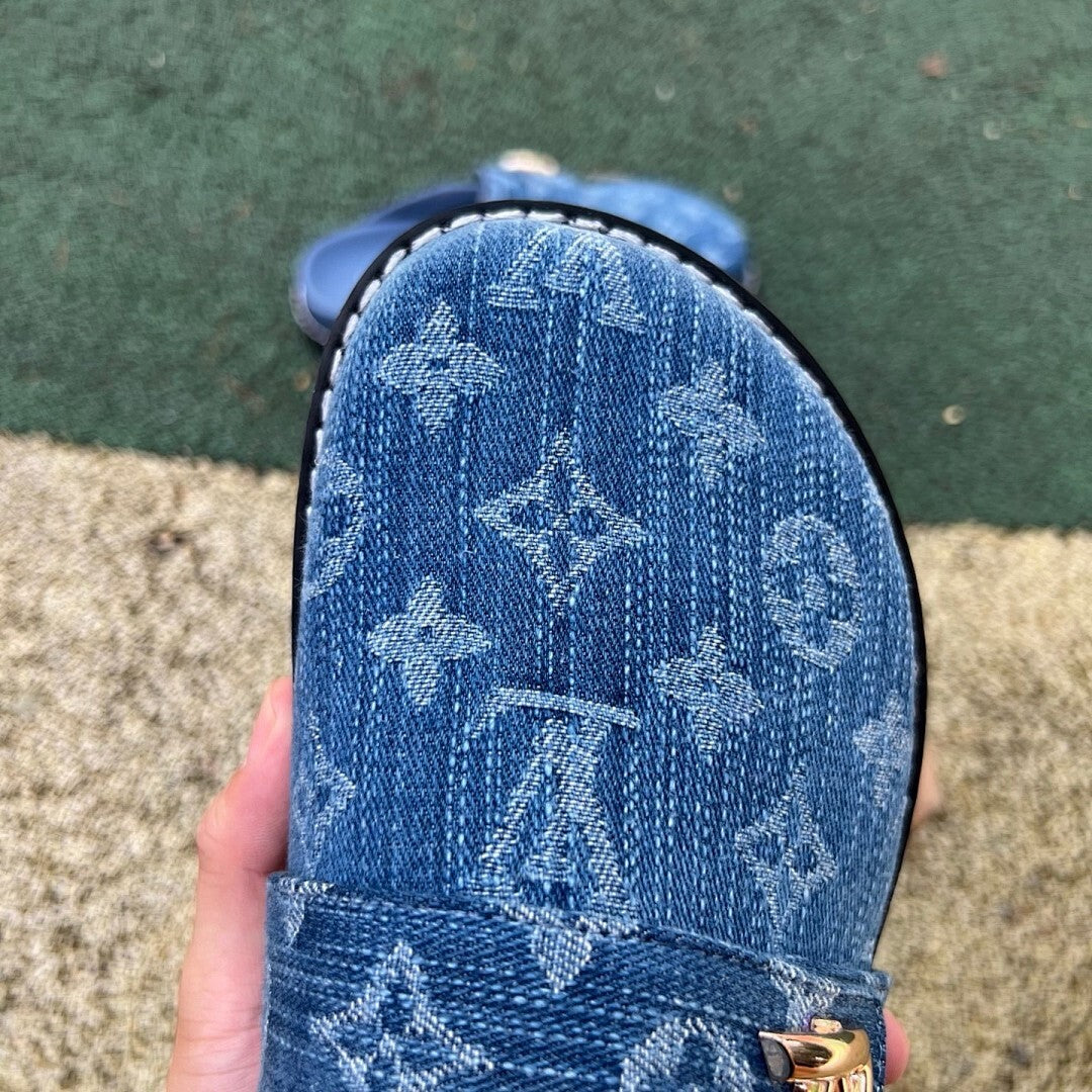 Louis Vuitton Lock It Flat Mule Monogram Denim