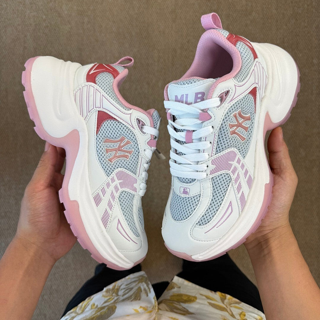 MLB Chunky Liner New York Yankees Sneakers White Pink 3ASXLAA3N-50PKS
