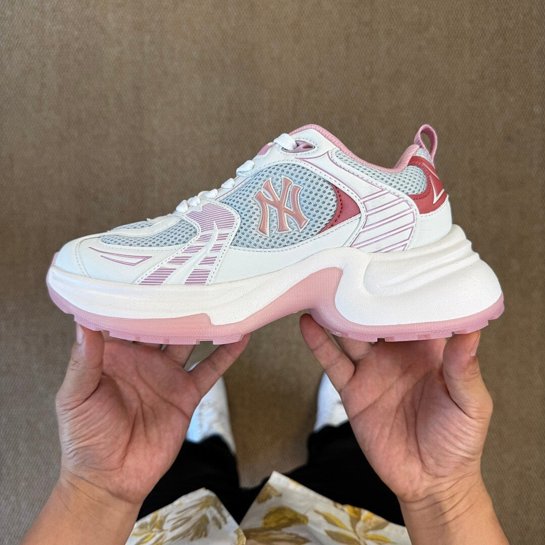 MLB Chunky Liner New York Yankees Sneakers White Pink 3ASXLAA3N-50PKS