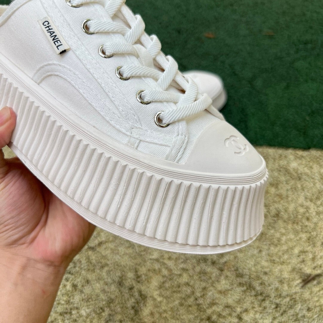 CHANEL Canvas Platform Mules G39540