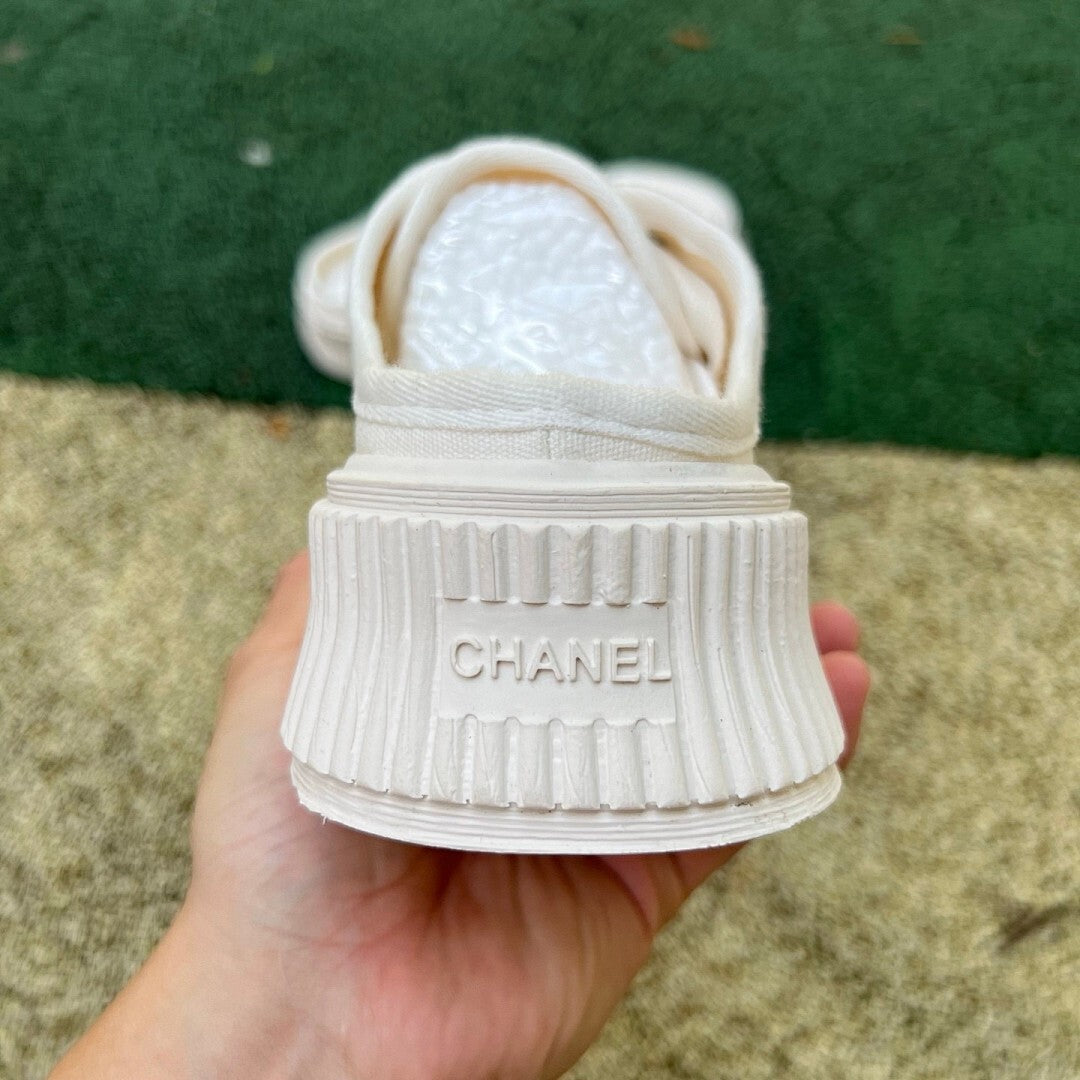 CHANEL Canvas Platform Mules G39540