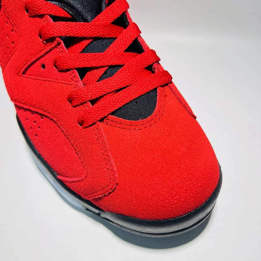 Air Jordan 6 Retro Infrared 23 Men's Basketball Shoes Red Black Suede Sneakers 384664-623