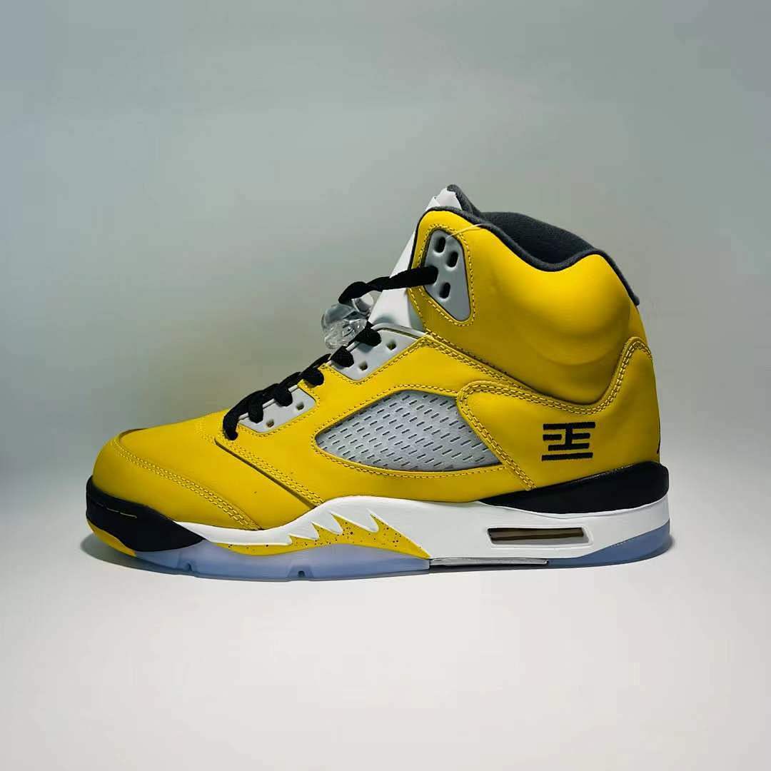 Nike Air Jordan 5 Retro SP Michigan Inspire Varsity Maize Yellow Black Men's Sneakers CQ9541-704 Basketball Shoes