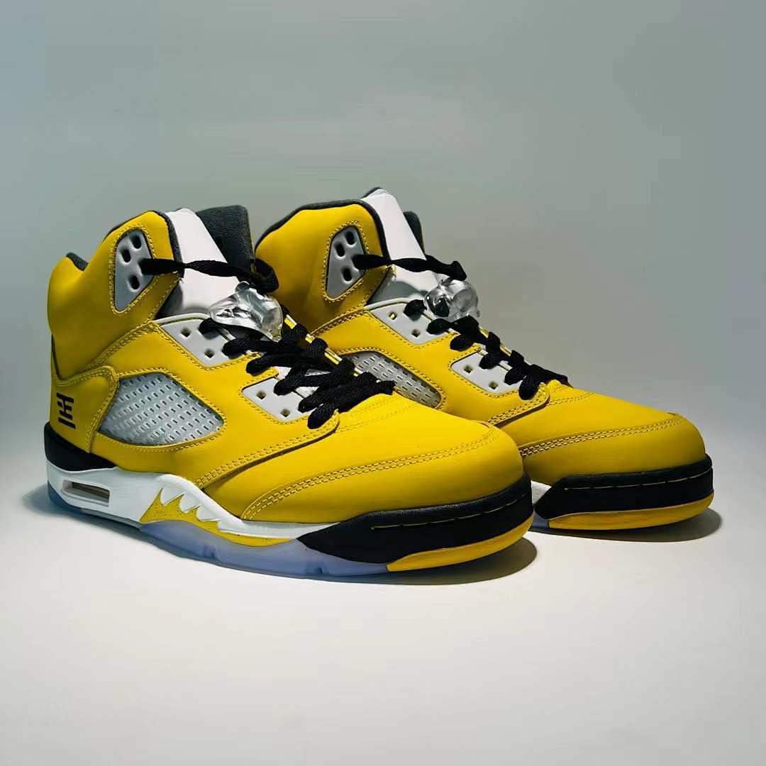 Nike Air Jordan 5 Retro SP Michigan Inspire Varsity Maize Yellow Black Men's Sneakers CQ9541-704 Basketball Shoes