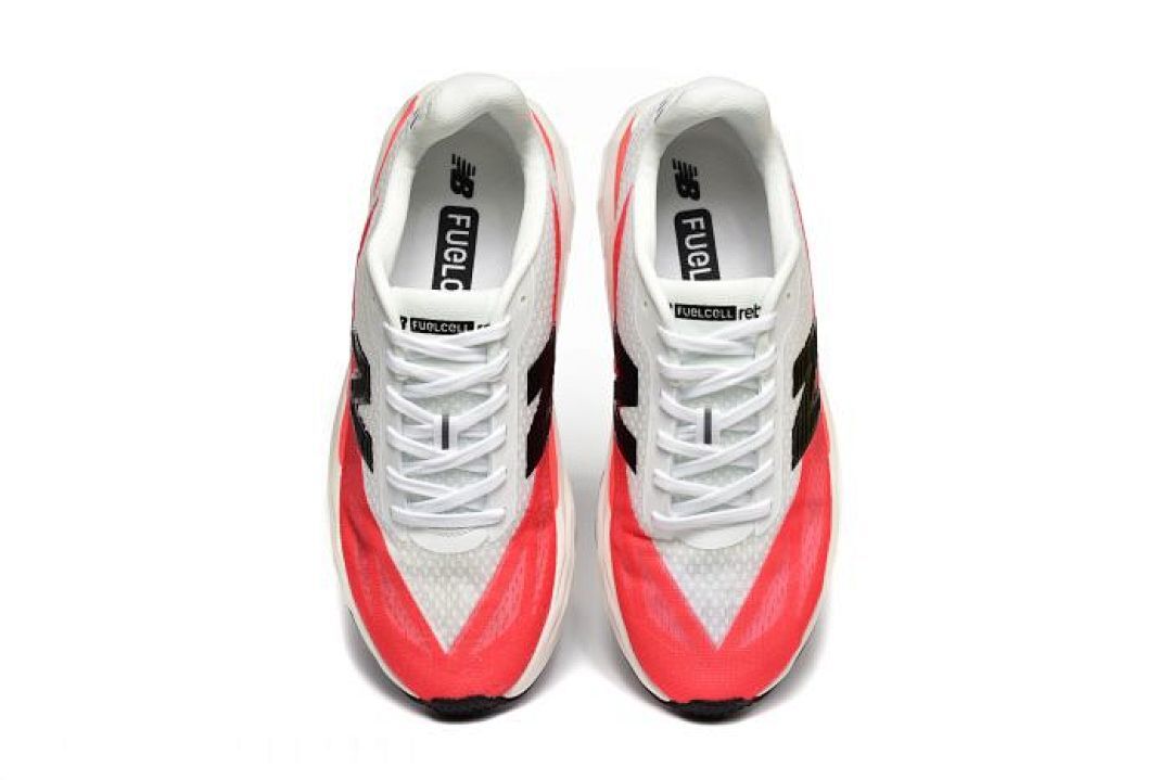 New Balance Men's FuelCell Rebel v2 Running Shoes White Ghost Pepper Black MFCXLM2