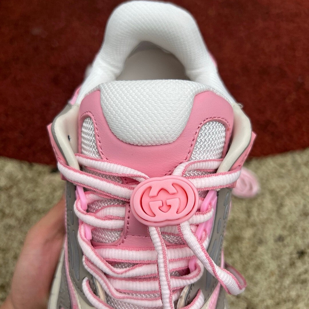 Gucci Adidas Women's Trainer Pink Grey 706913 U3R00 6605