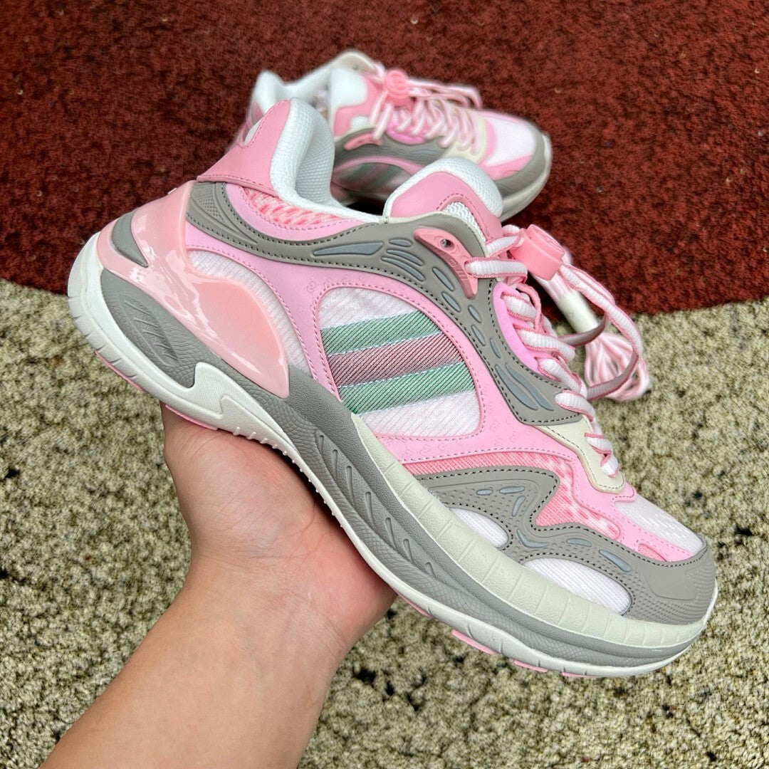 Gucci Adidas Women's Trainer Pink Grey 706913 U3R00 6605