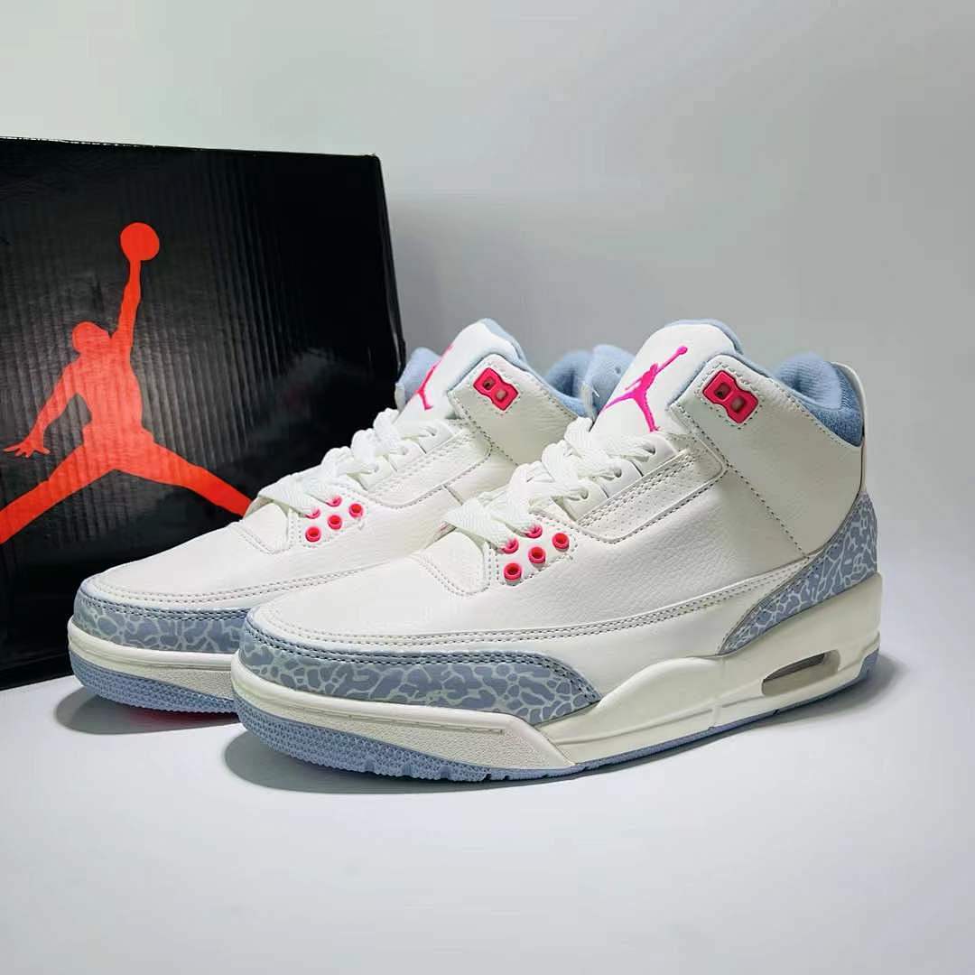 Air Jordan 3 Retro Georgia Peach Women's Sneakers White Fuchsia Blast Cement Grey CK9246-102