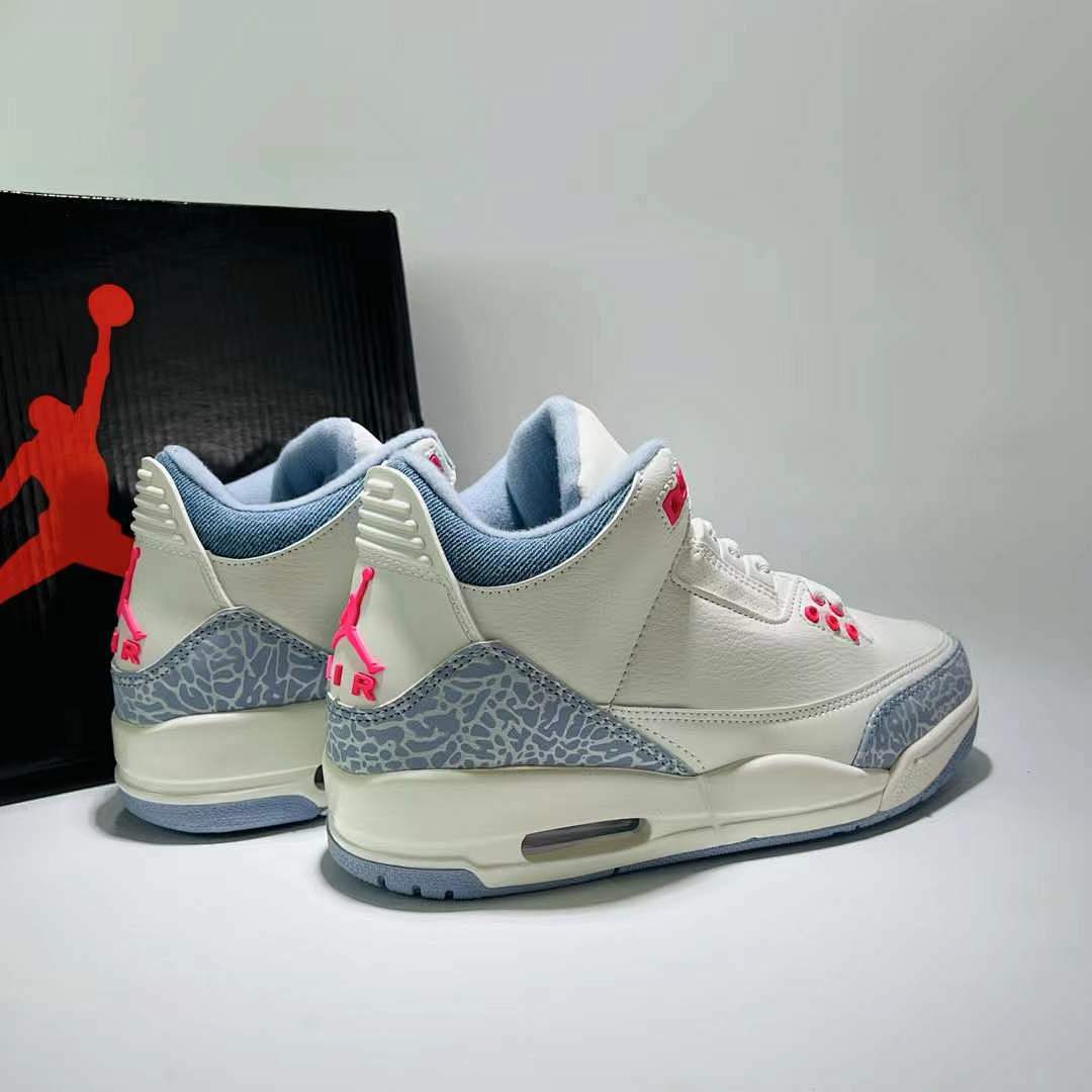 Air Jordan 3 Retro Georgia Peach Women's Sneakers White Fuchsia Blast Cement Grey CK9246-102