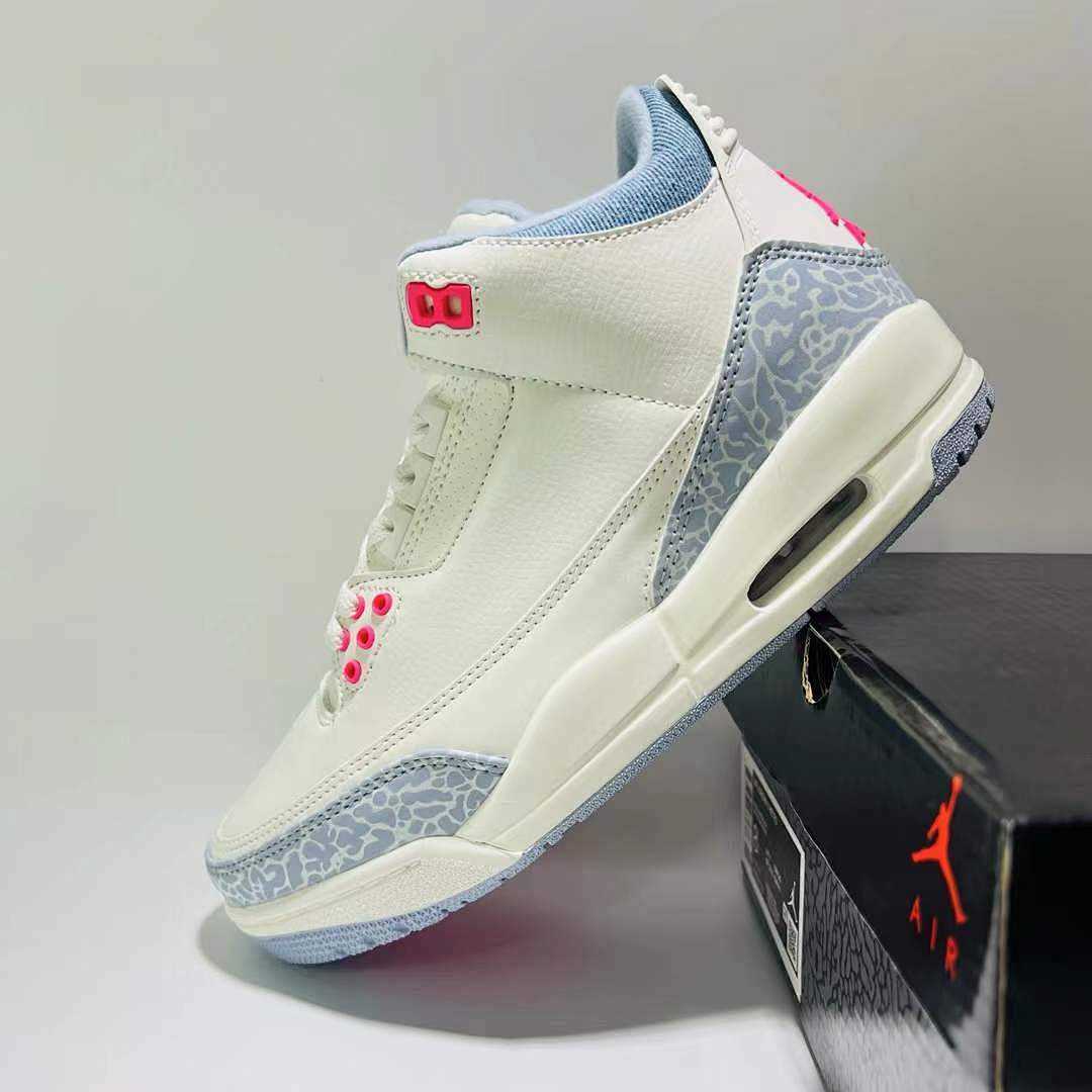 Air Jordan 3 Retro Georgia Peach Women's Sneakers White Fuchsia Blast Cement Grey CK9246-102