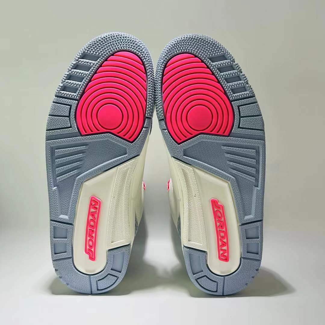 Air Jordan 3 Retro Georgia Peach Women's Sneakers White Fuchsia Blast Cement Grey CK9246-102