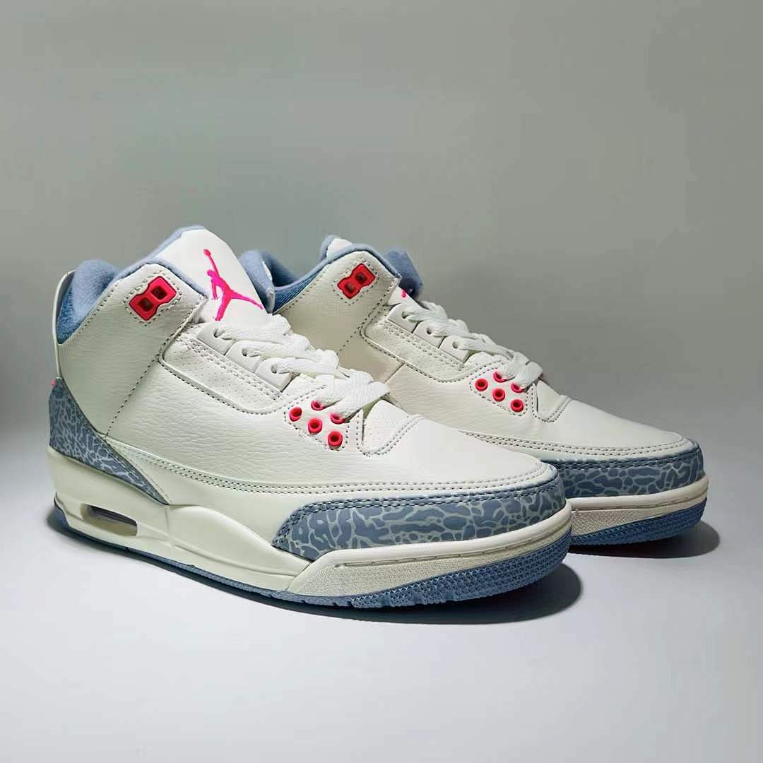 Air Jordan 3 Retro Georgia Peach Women's Sneakers White Fuchsia Blast Cement Grey CK9246-102