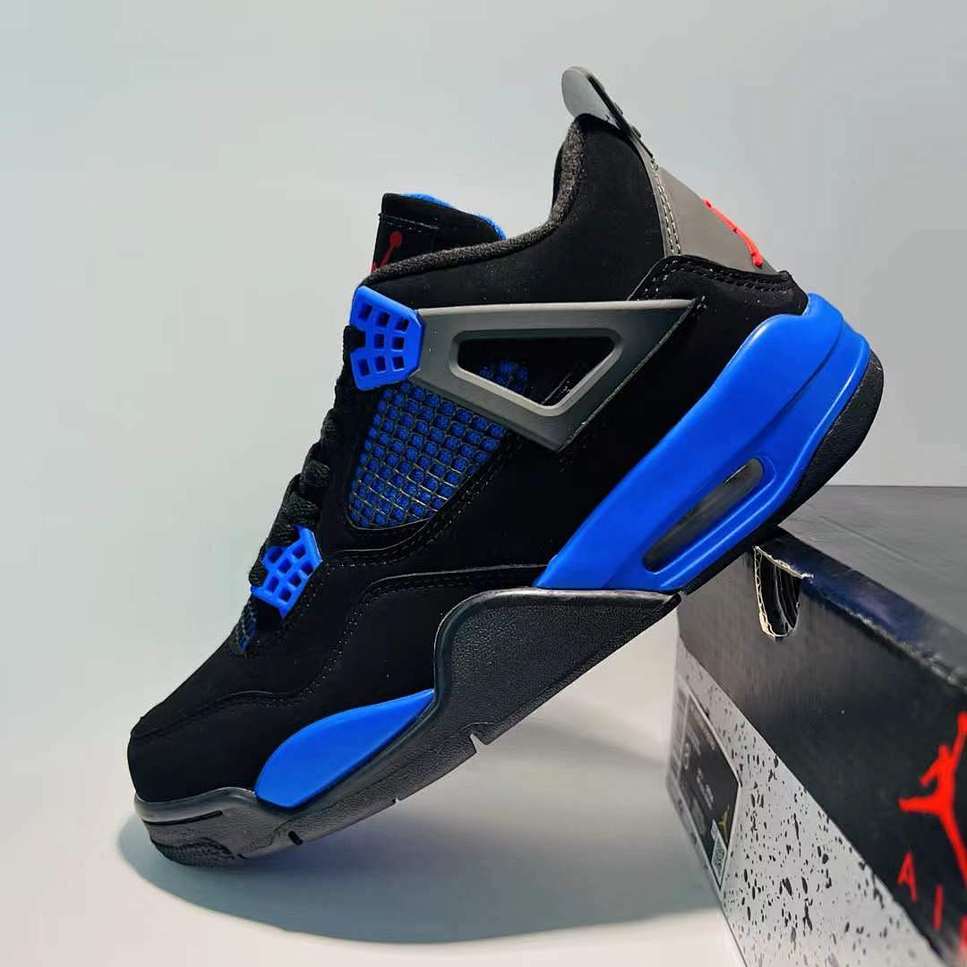 Air Jordan 4 Retro Alternate Motorsport Black Game Royal Sneakers 308497-006 Men's Shoes