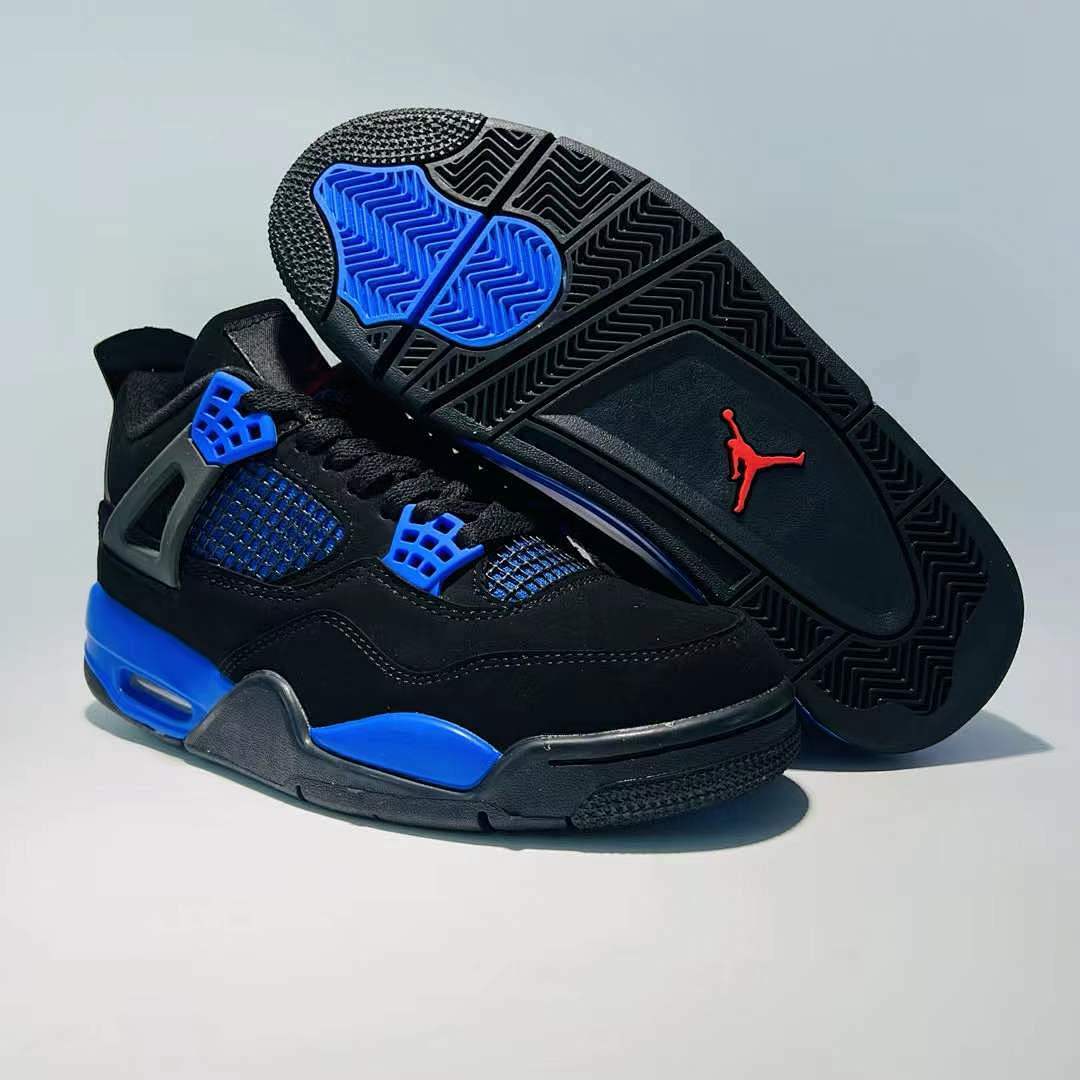 Air Jordan 4 Retro Alternate Motorsport Black Game Royal Sneakers 308497-006 Men's Shoes