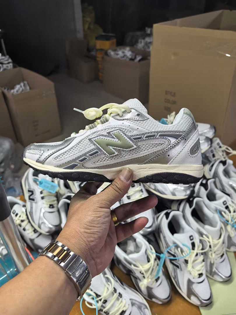 New Balance 2041 White Silver Metallic Mesh Retro Running Lifestyle Sneakers