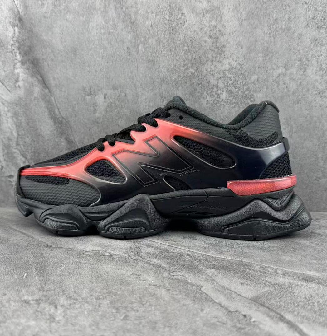 New Balance 9060 Black Red Gradient Chunky Lifestyle Sneakers Men's Women's Athletic Trainers Shoes U9060