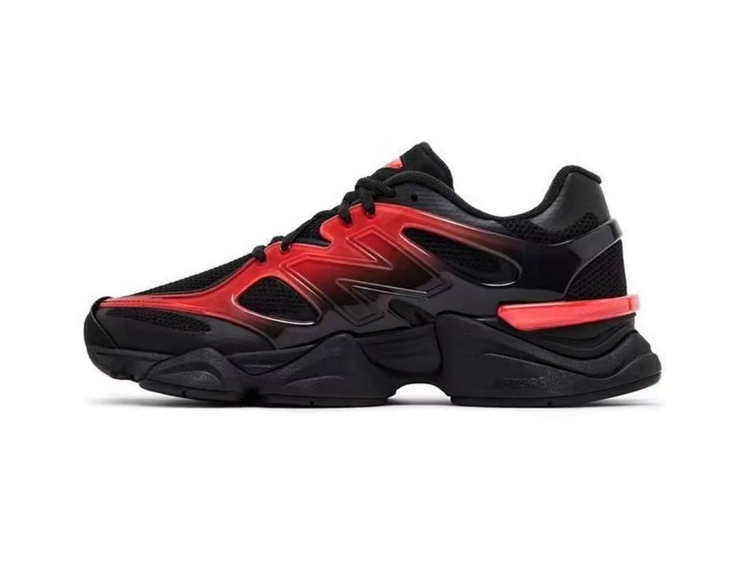 New Balance 9060 Black Red Gradient Chunky Lifestyle Sneakers Men's Women's Athletic Trainers Shoes U9060