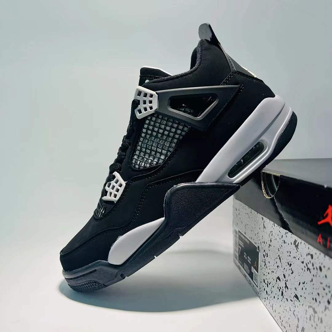 Air Jordan 4 Retro Oreo Black White Grey Sneakers 314254-003 Men's Basketball Shoes