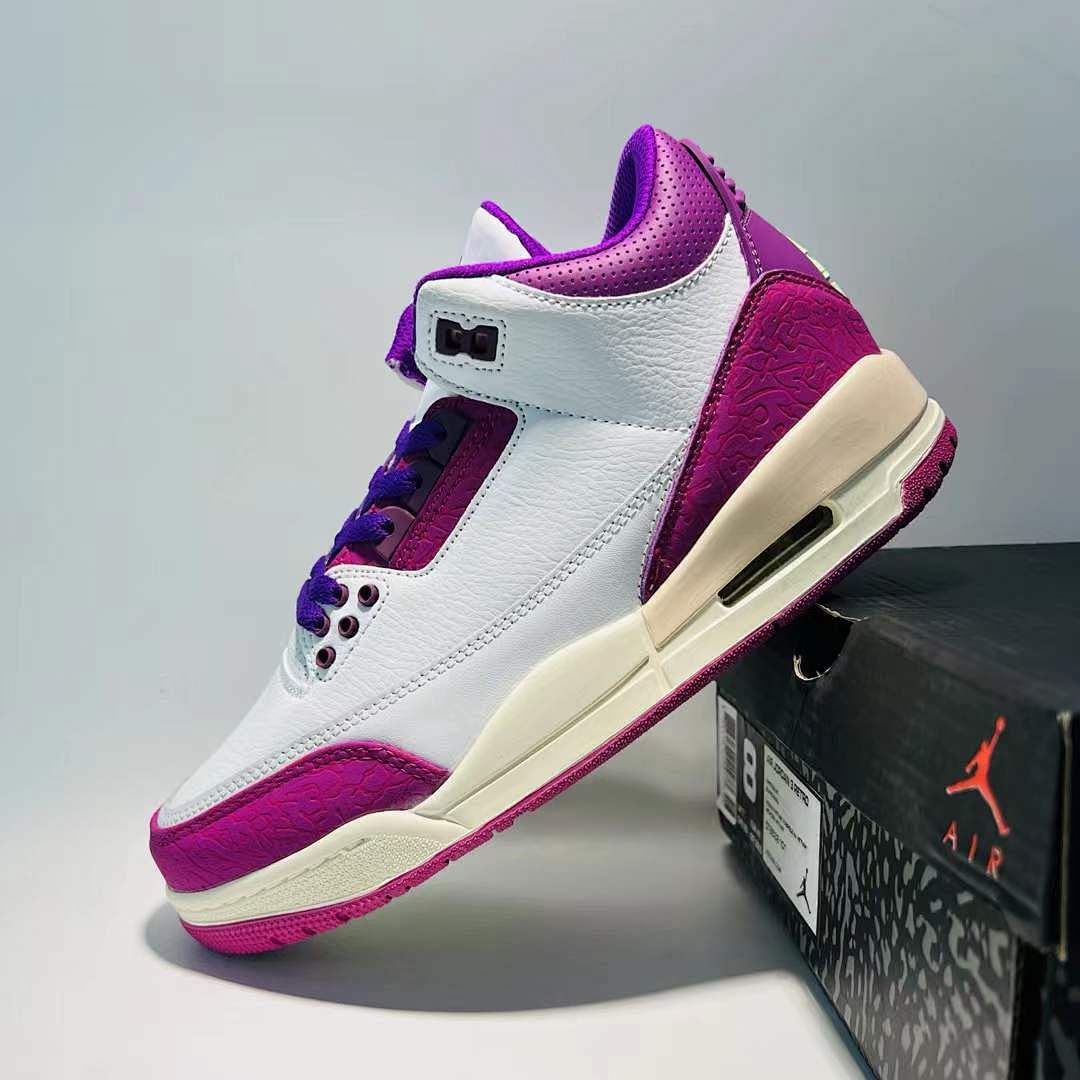 Nike Air Jordan 3 Retro Dark Iris White Purple Magenta CT8532-105 Men's Sneakers Shoes