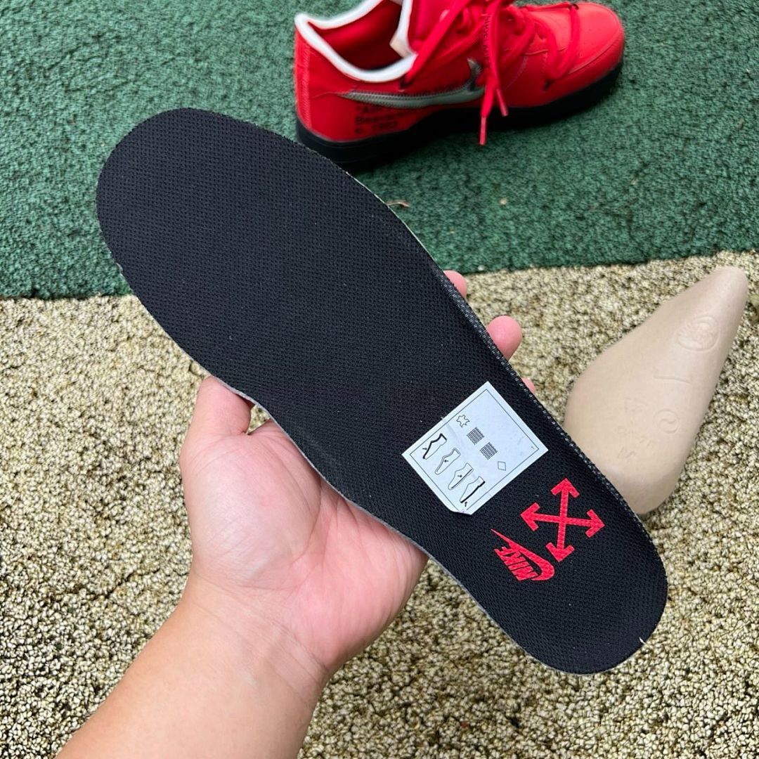 Off-White Nike Air Force 1 Low Red Black Metallic Silver