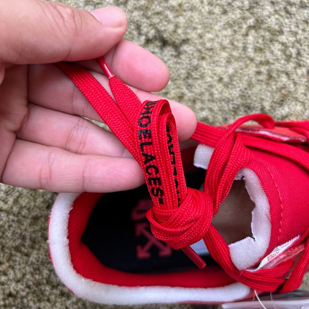 Off-White Nike Air Force 1 Low Red Black Metallic Silver