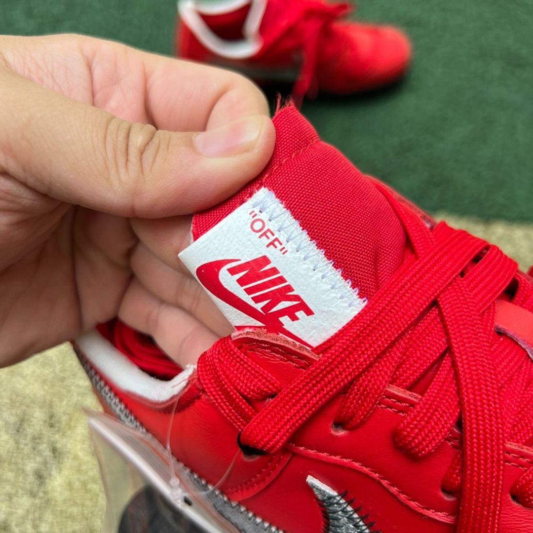 Off-White Nike Air Force 1 Low Red Black Metallic Silver