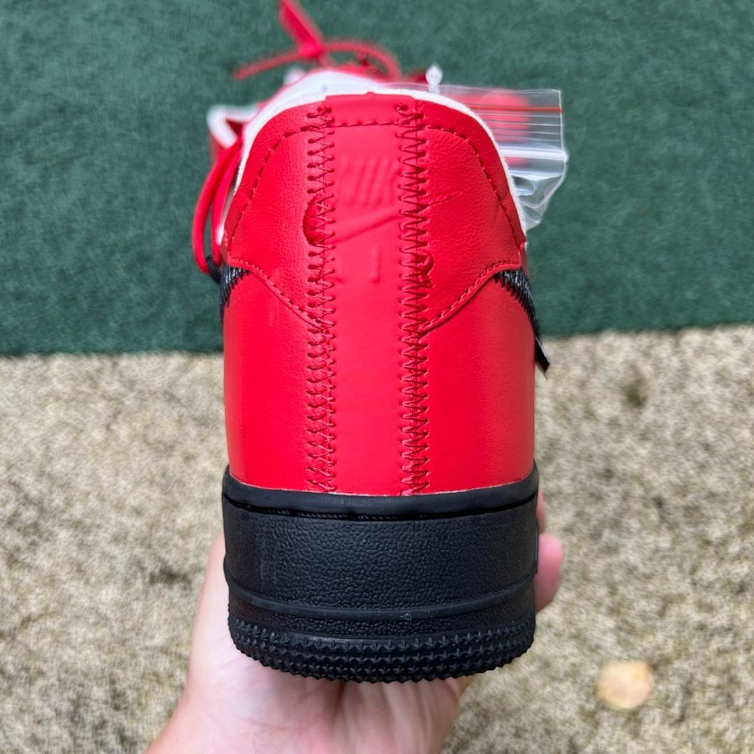 Off-White Nike Air Force 1 Low Red Black Metallic Silver