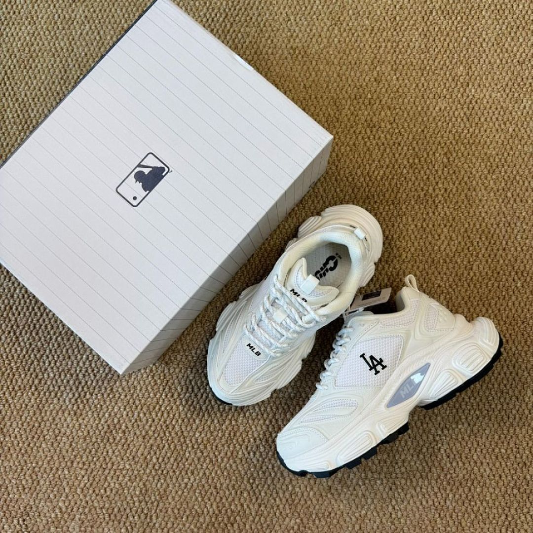 MLB Chunky Liner Shoes LA Dodgers White 3ASXCA13N-50WHS