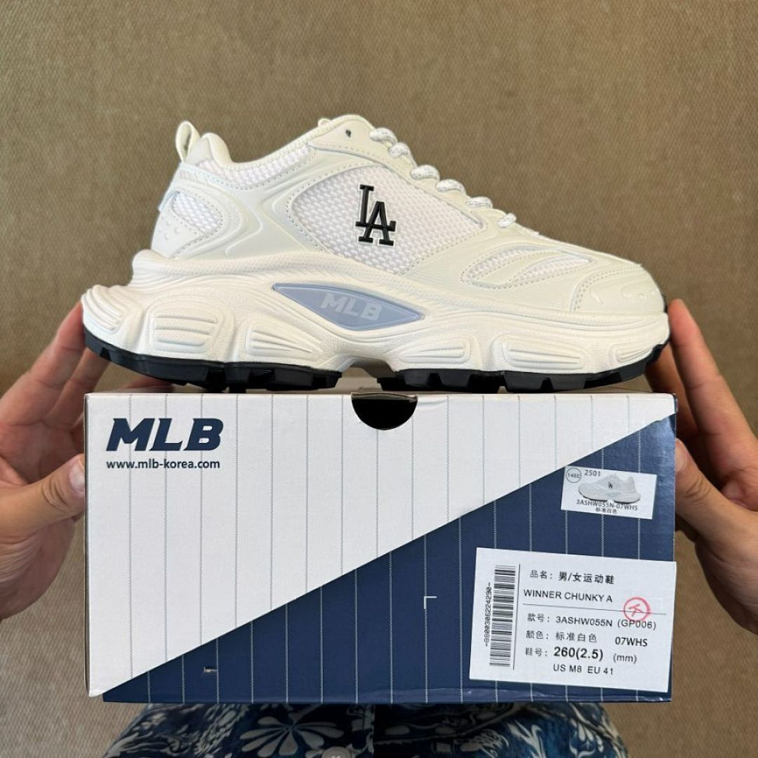 MLB Chunky Liner Shoes LA Dodgers White 3ASXCA13N-50WHS