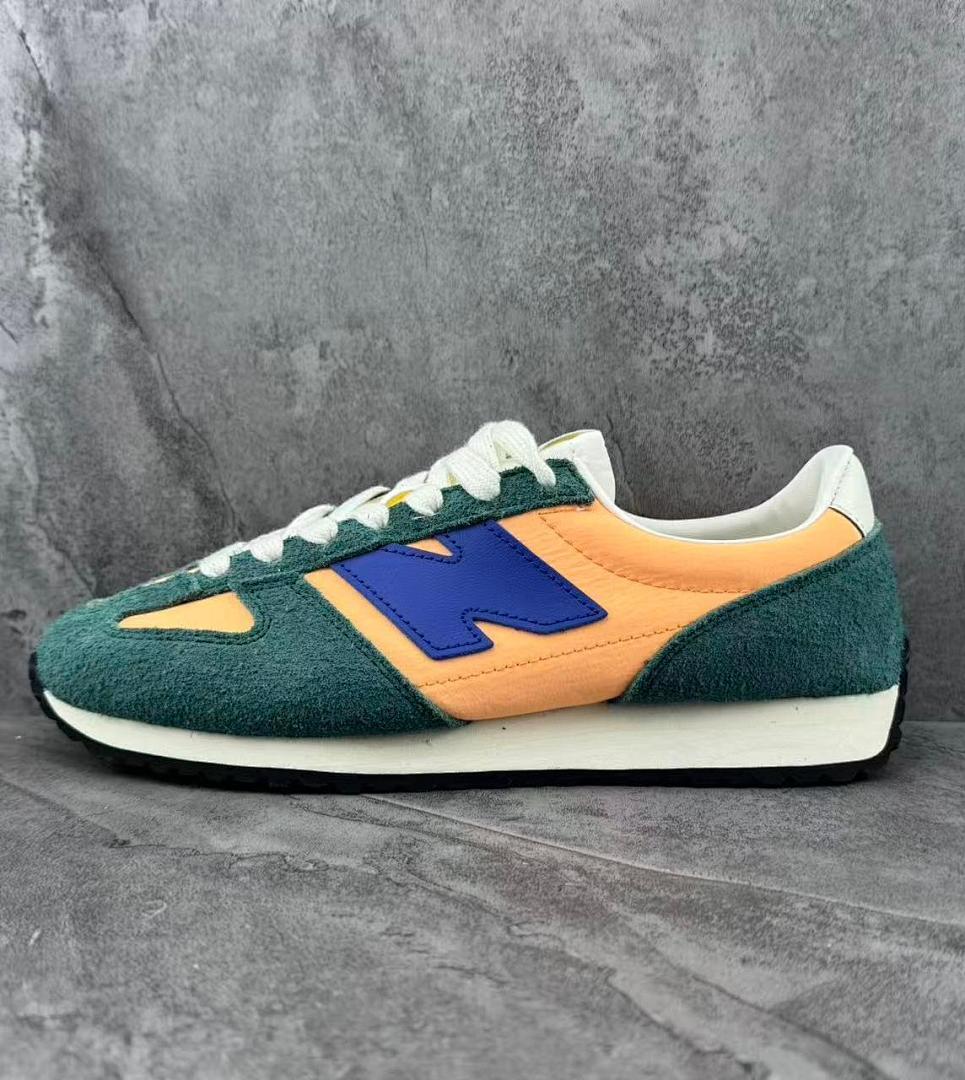 New Balance U220AD Teal Orange Blue Suede Nylon Retro Running Sneakers