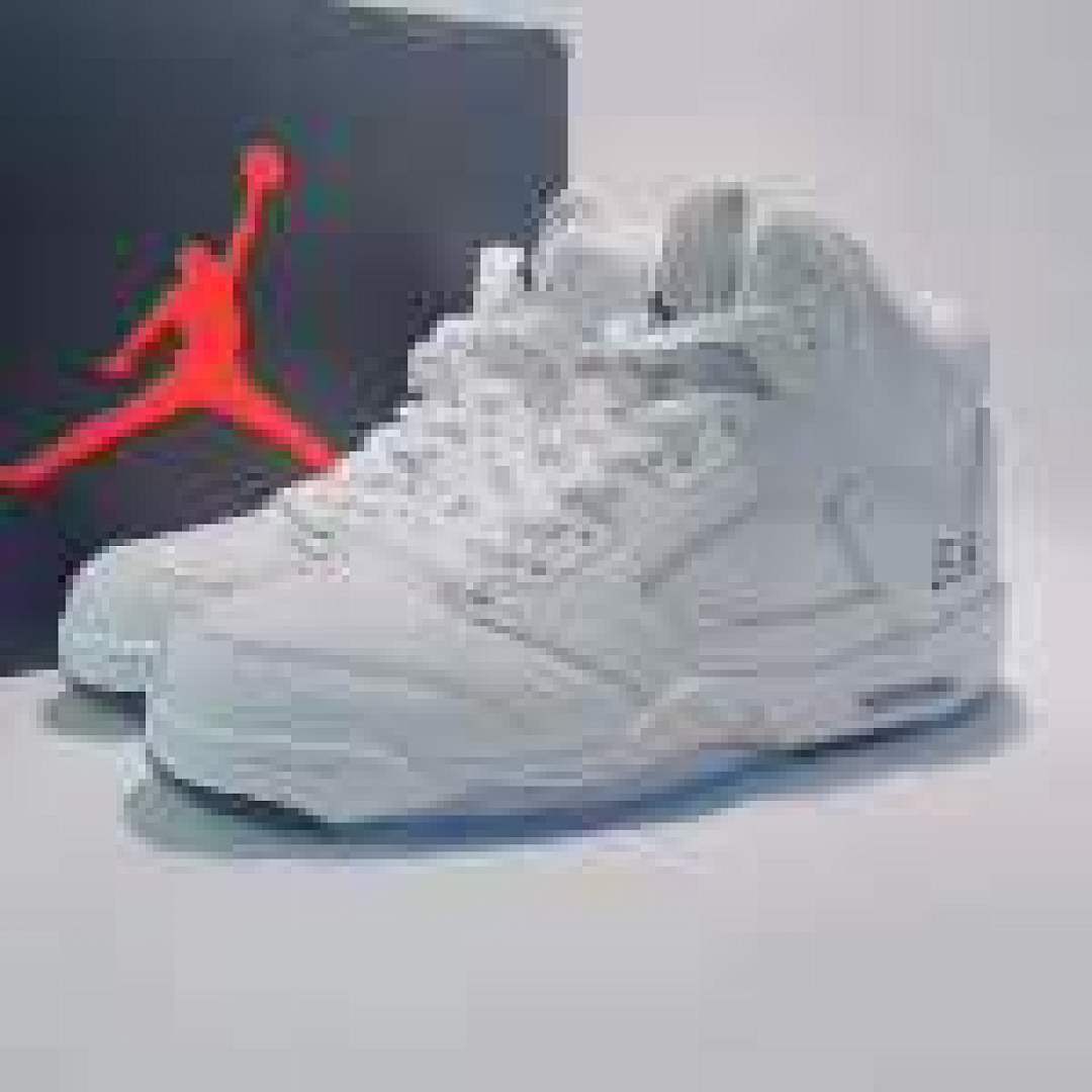 Nike Air Jordan 5 Retro Triple White 136027-100 Sneakers Men's Lifestyle Shoes