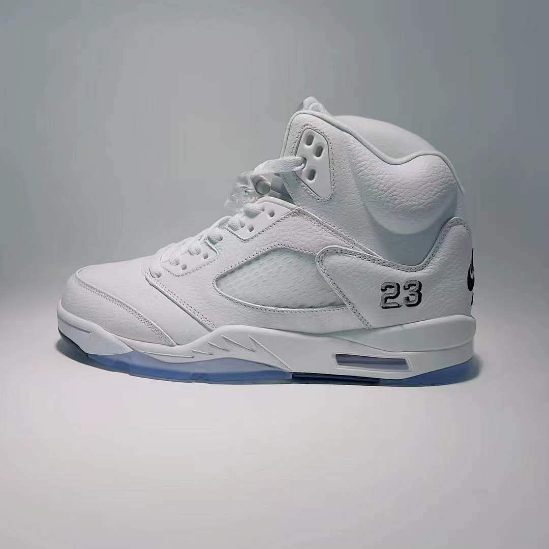 Nike Air Jordan 5 Retro Triple White 136027-100 Sneakers Men's Lifestyle Shoes