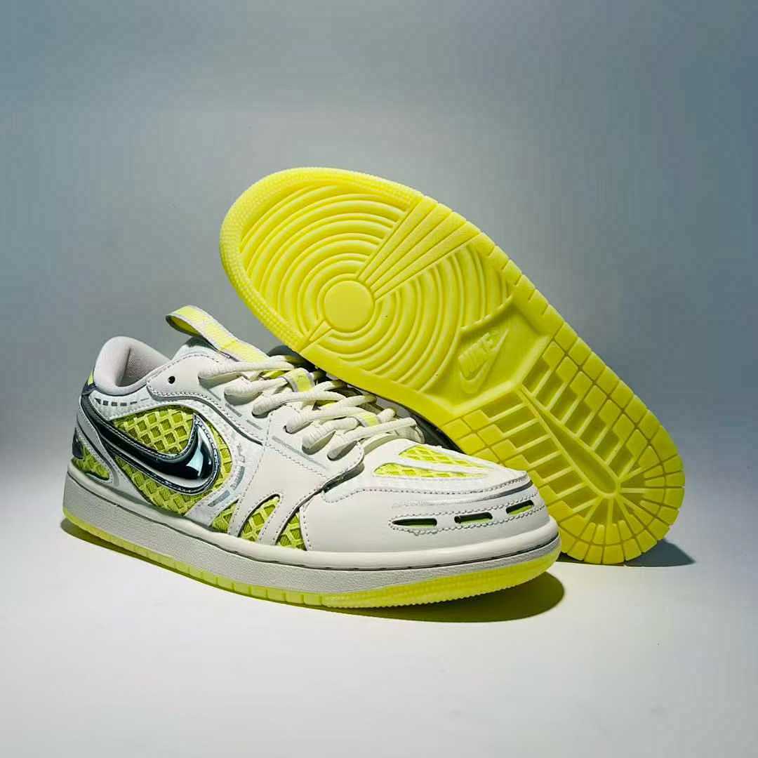 Nike Dunk Low Disrupt 2 Coconut Milk Metallic Silver Barely Volt Women's Shoes DV4029-100 Yellow Mesh Sneakers Lifestyle Fashion Trainers