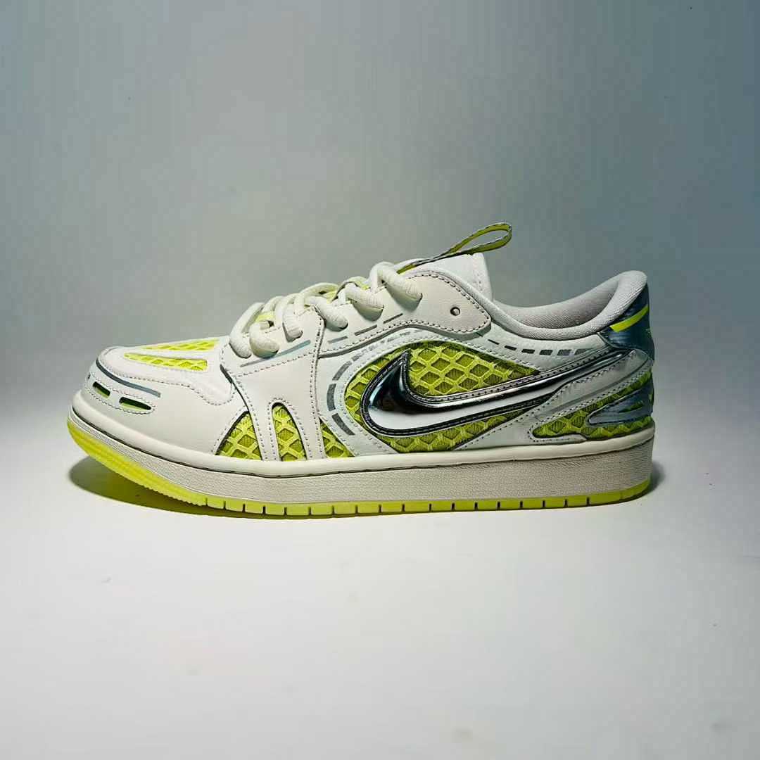 Nike Dunk Low Disrupt 2 Coconut Milk Metallic Silver Barely Volt Women's Shoes DV4029-100 Yellow Mesh Sneakers Lifestyle Fashion Trainers
