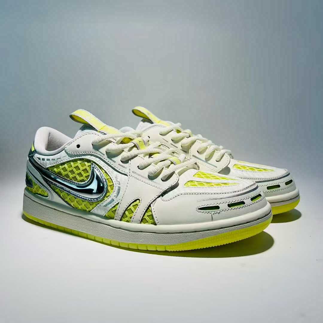 Nike Dunk Low Disrupt 2 Coconut Milk Metallic Silver Barely Volt Women's Shoes DV4029-100 Yellow Mesh Sneakers Lifestyle Fashion Trainers