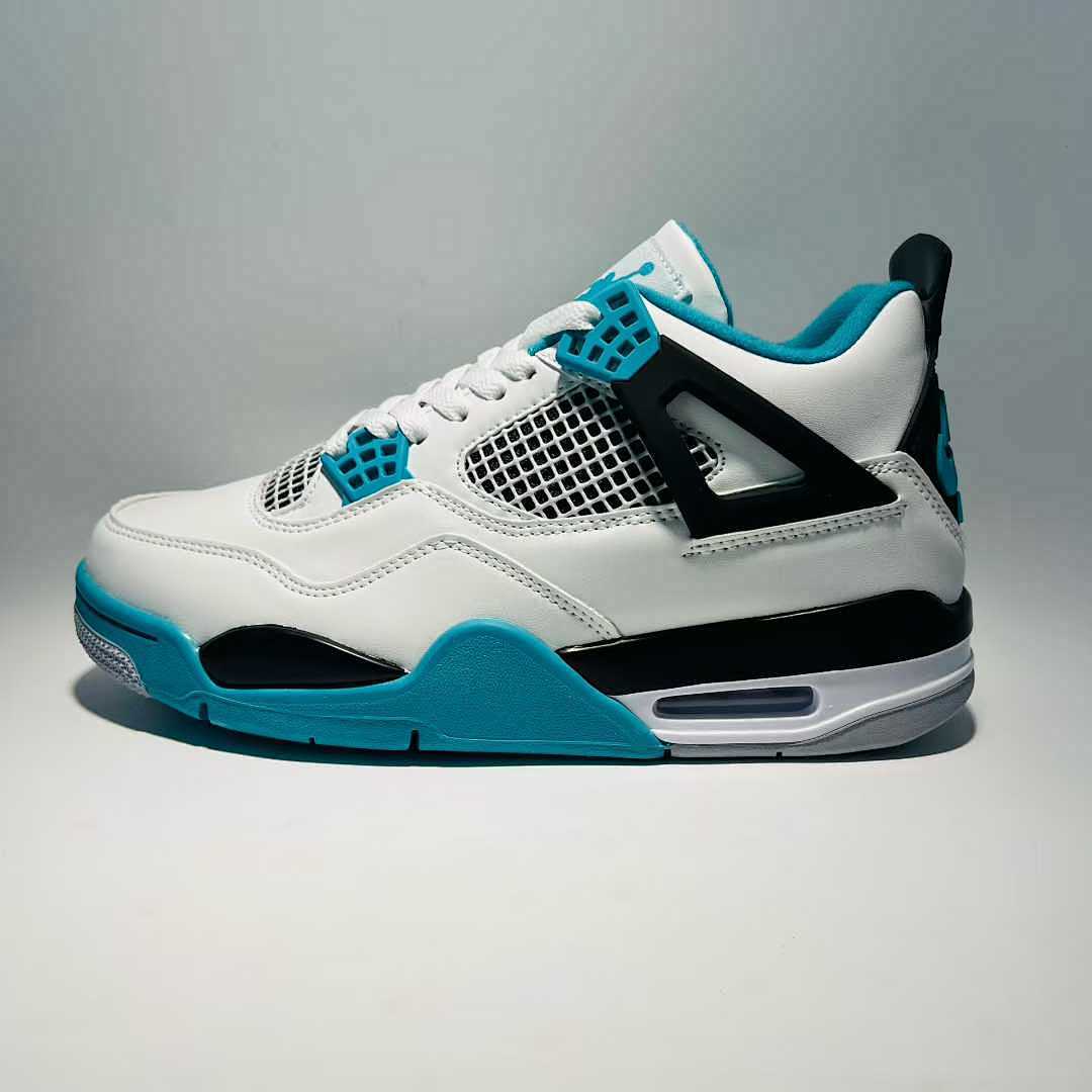 Nike Air Jordan 4 Retro 'Teal' Men's Sneakers 705330-330 White Black Teal Blue Athletic Basketball Shoes