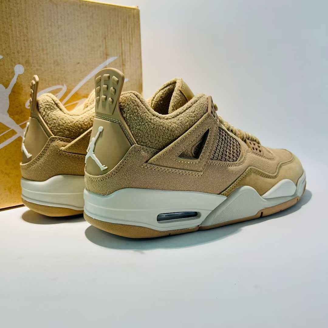 Nike Air Jordan 4 Retro 'Mushroom' Women's Suede Sneakers AQ9129-200 Tan Beige Lifestyle Shoes