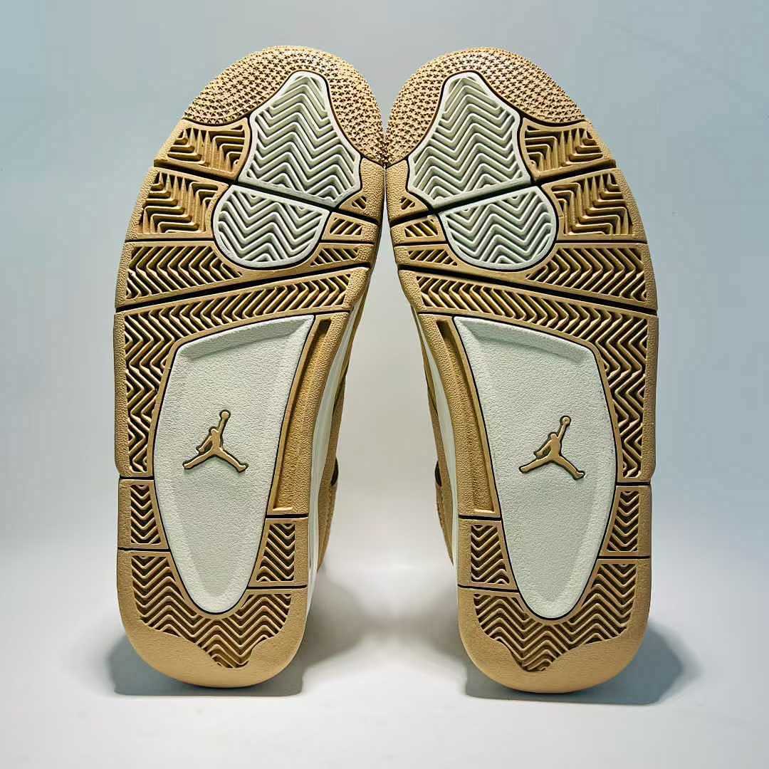 Nike Air Jordan 4 Retro 'Mushroom' Women's Suede Sneakers AQ9129-200 Tan Beige Lifestyle Shoes