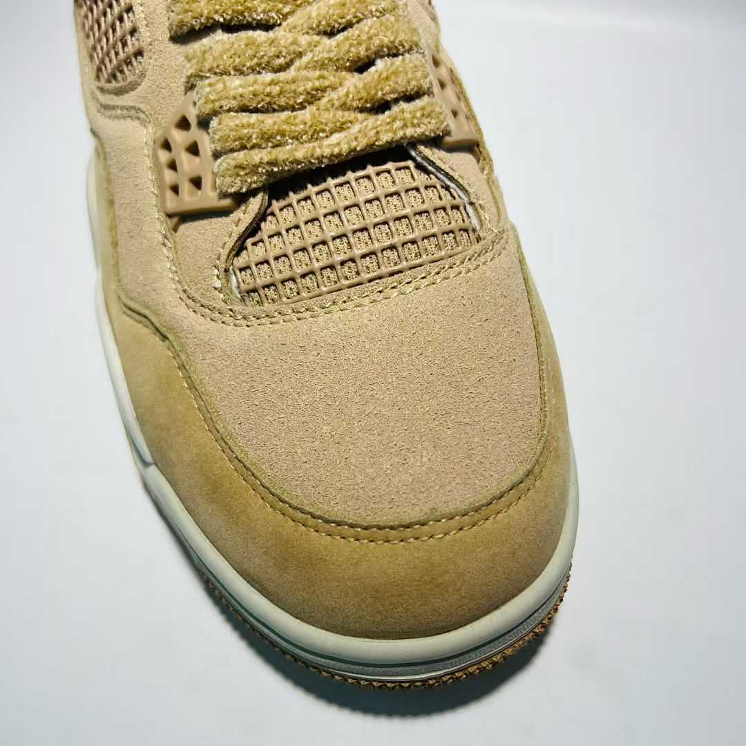 Nike Air Jordan 4 Retro 'Mushroom' Women's Suede Sneakers AQ9129-200 Tan Beige Lifestyle Shoes