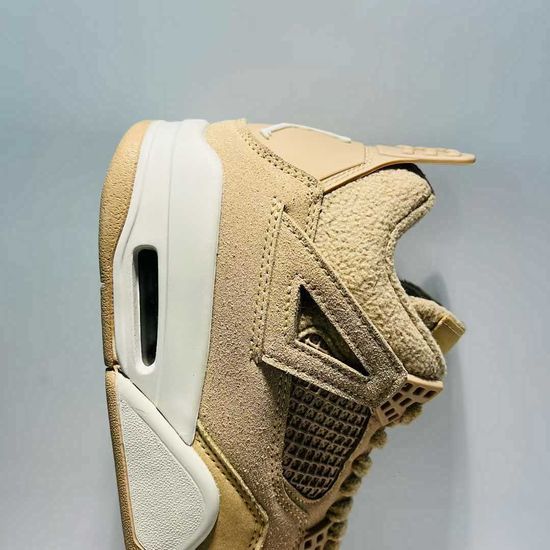Nike Air Jordan 4 Retro 'Mushroom' Women's Suede Sneakers AQ9129-200 Tan Beige Lifestyle Shoes