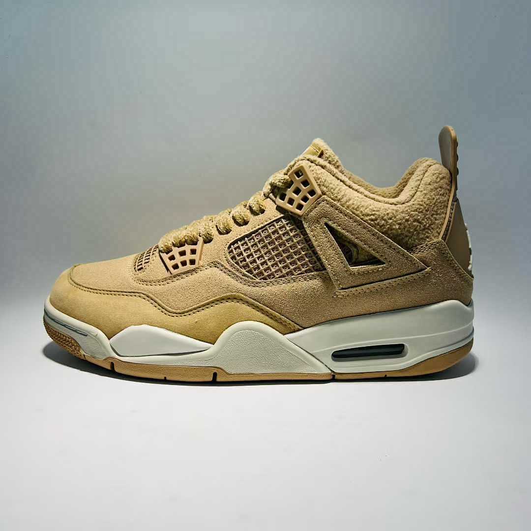 Nike Air Jordan 4 Retro 'Mushroom' Women's Suede Sneakers AQ9129-200 Tan Beige Lifestyle Shoes