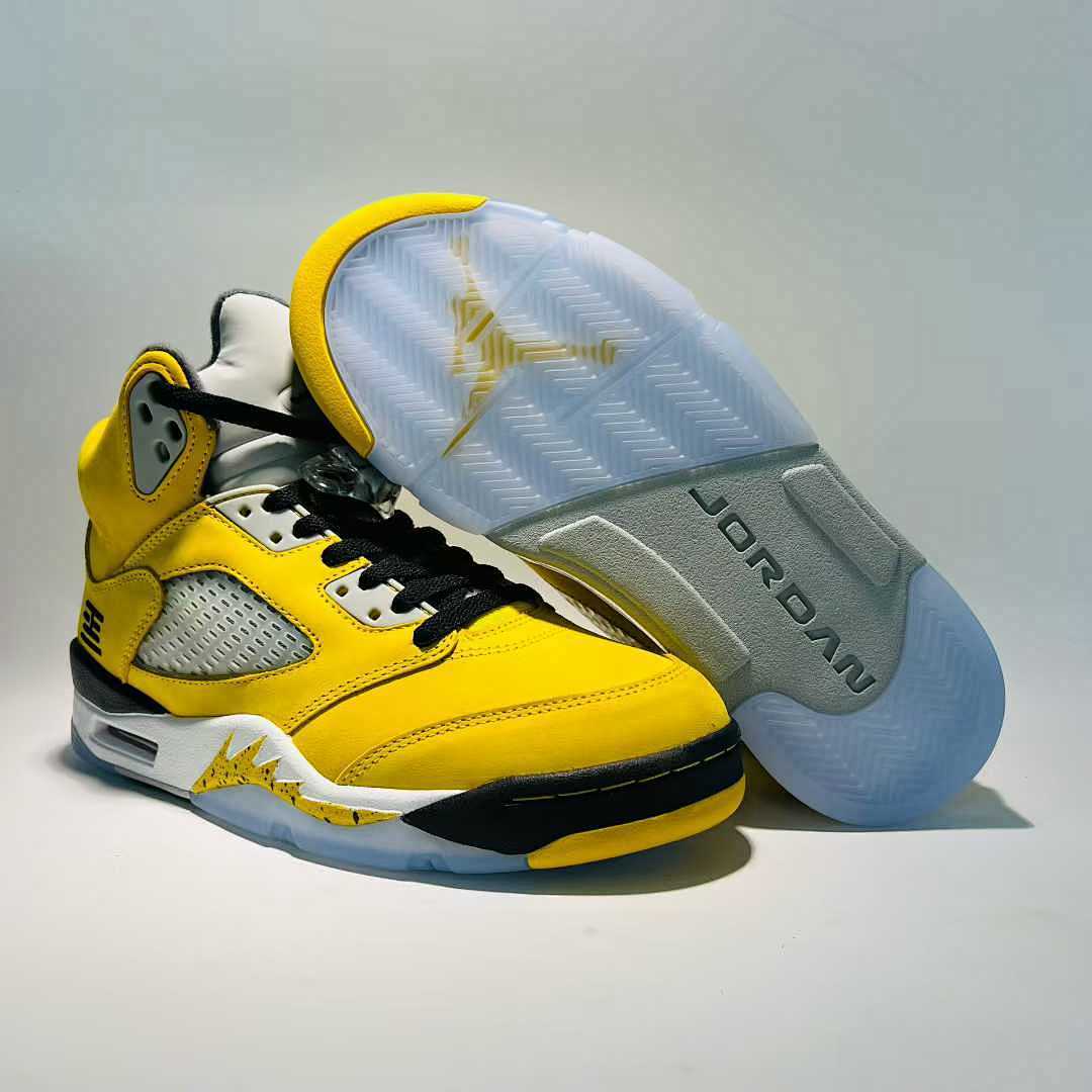 Air Jordan 5 Retro SP Michigan Amarillo Yellow Men's Basketball Shoes Sneakers CQ9541-704