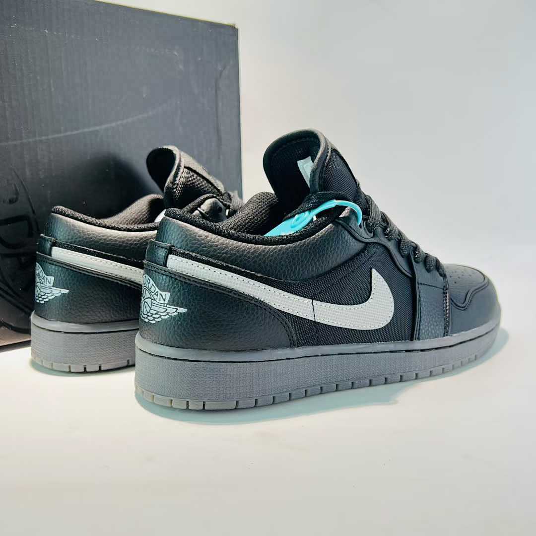 Nike Air Jordan 1 Low Black White Particle Grey Men's Casual Sneakers Shoes 553558-062