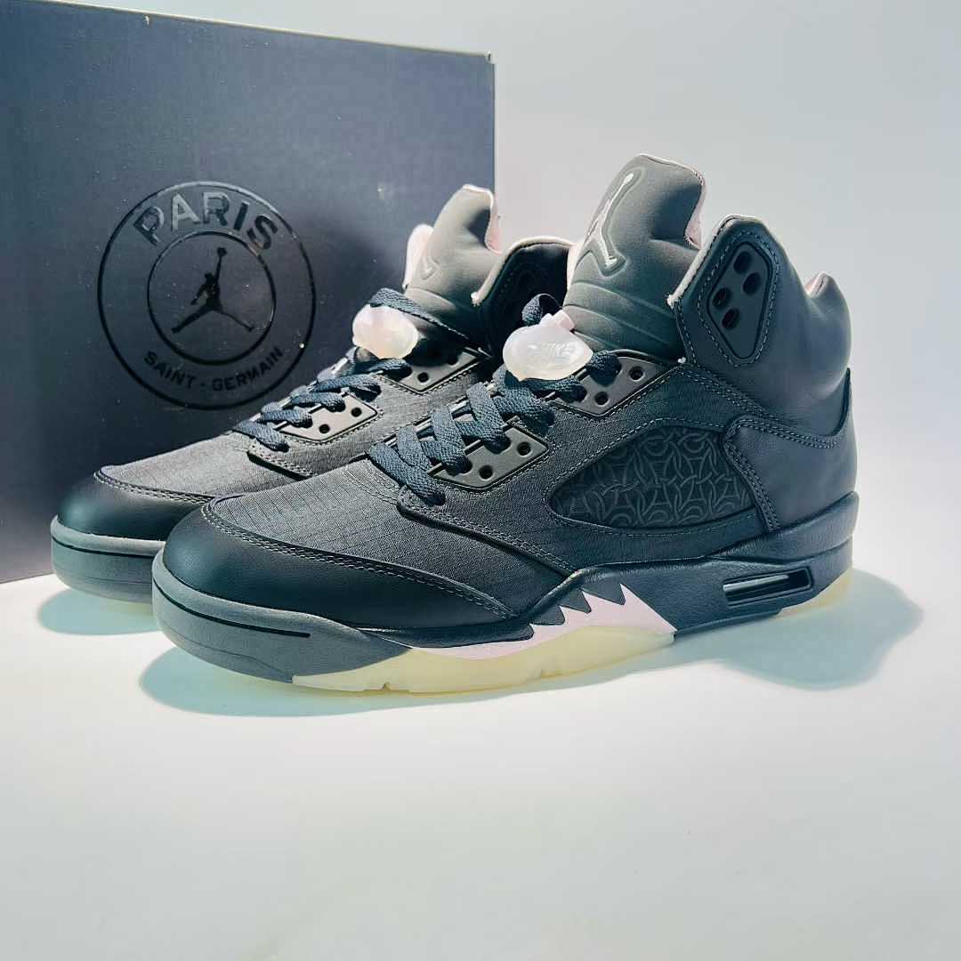 Nike Air Jordan 5 Retro PSG 'Pumice' Pink Foam Black Flat Pewter Men's Sneakers FJ0721-001